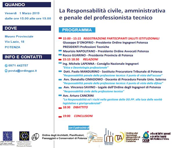 Responsabilità civile, amministrativa e penale del professionista tecnico