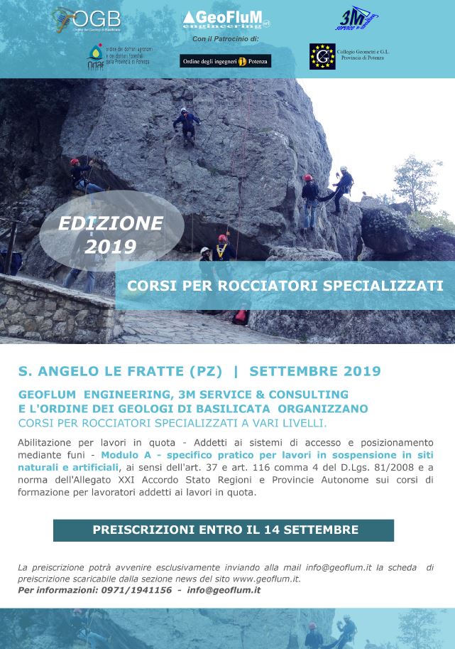formazione 2019: corso per rocciatori specializzati